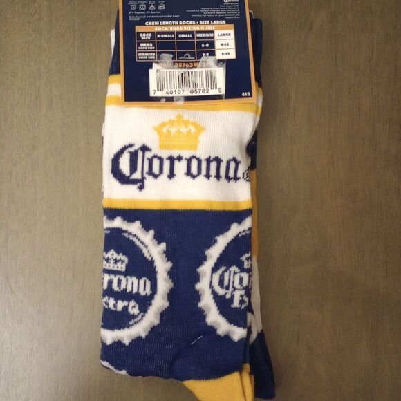 🆕🧦Corona Unisex 2 Pair Of Crew Socks - Beer Socks - Picture 3 of 3